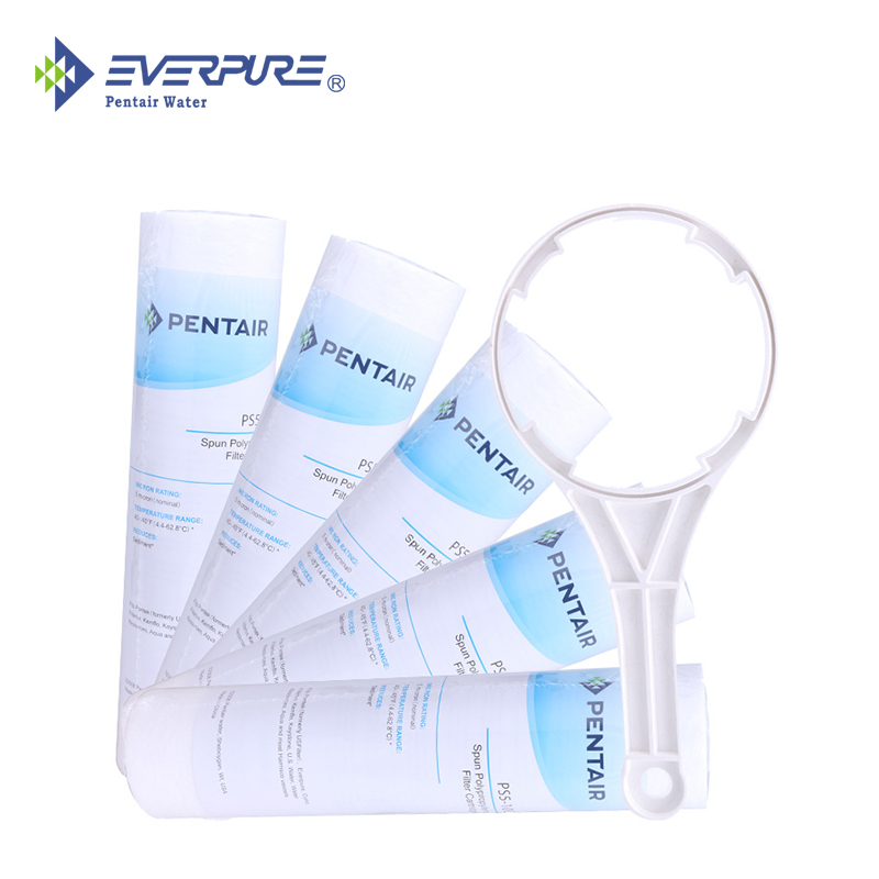 愛惠浦（Everpure）濱特爾 PP棉濾芯5支裝加扳手 10寸/5微米 （含生料帶）凈水器通用濾芯